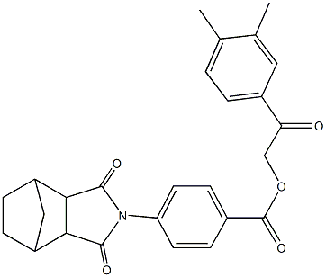 2-(3,4-dimethylphenyl)-2-oxoethyl 4-(3,5-dioxo-4-azatricyclo[5.2.1.0~2,6~]dec-4-yl)benzoate Structure