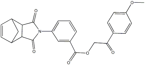 2-(4-methoxyphenyl)-2-oxoethyl 3-(3,5-dioxo-4-azatricyclo[5.2.1.0~2,6~]dec-8-en-4-yl)benzoate Structure