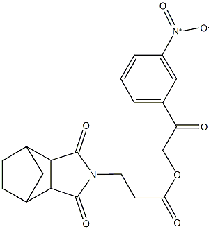 2-{3-nitrophenyl}-2-oxoethyl 3-(3,5-dioxo-4-azatricyclo[5.2.1.0~2,6~]dec-4-yl)propanoate|