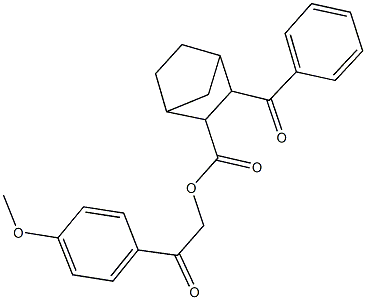 2-(4-methoxyphenyl)-2-oxoethyl 3-benzoylbicyclo[2.2.1]heptane-2-carboxylate Structure