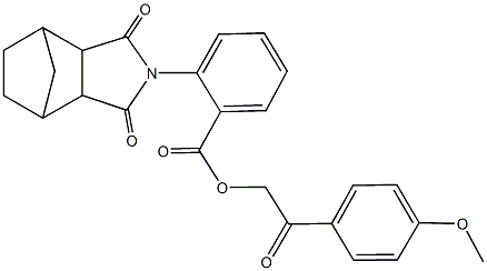 2-(4-methoxyphenyl)-2-oxoethyl 2-(3,5-dioxo-4-azatricyclo[5.2.1.0~2,6~]dec-4-yl)benzoate 化学構造式