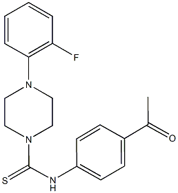 N-(4-acetylphenyl)-4-(2-fluorophenyl)-1-piperazinecarbothioamide Struktur