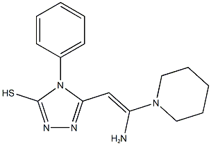 5-[2-amino-2-(1-piperidinyl)vinyl]-4-phenyl-4H-1,2,4-triazol-3-yl hydrosulfide|