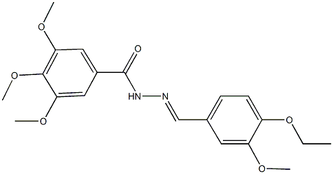 N'-(4-ethoxy-3-methoxybenzylidene)-3,4,5-trimethoxybenzohydrazide Struktur