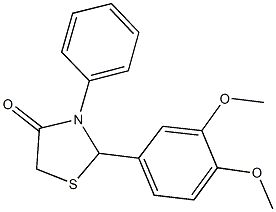 2-(3,4-dimethoxyphenyl)-3-phenyl-1,3-thiazolidin-4-one Structure