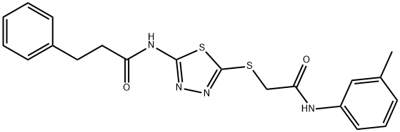 N-(5-{[2-oxo-2-(3-toluidino)ethyl]sulfanyl}-1,3,4-thiadiazol-2-yl)-3-phenylpropanamide Structure