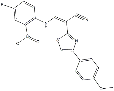 3-{4-fluoro-2-nitroanilino}-2-[4-(4-methoxyphenyl)-1,3-thiazol-2-yl]acrylonitrile|