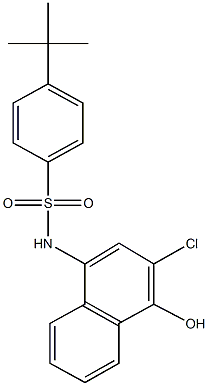 4-tert-butyl-N-(3-chloro-4-hydroxy-1-naphthyl)benzenesulfonamide 化学構造式