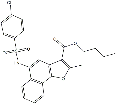 butyl 5-{[(4-chlorophenyl)sulfonyl]amino}-2-methylnaphtho[1,2-b]furan-3-carboxylate Struktur
