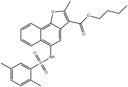 butyl 5-{[(2,5-dimethylphenyl)sulfonyl]amino}-2-methylnaphtho[1,2-b]furan-3-carboxylate Struktur