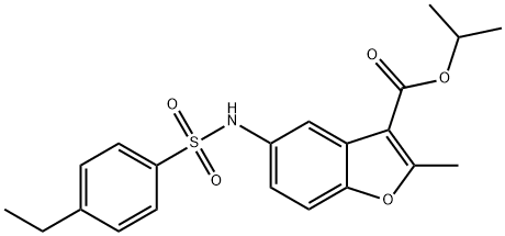 isopropyl 5-{[(4-ethylphenyl)sulfonyl]amino}-2-methyl-1-benzofuran-3-carboxylate Structure