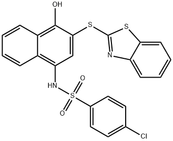 N-[3-(1,3-benzothiazol-2-ylsulfanyl)-4-hydroxy-1-naphthyl]-4-chlorobenzenesulfonamide Struktur