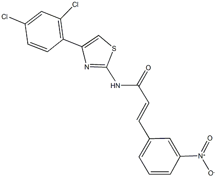 N-[4-(2,4-dichlorophenyl)-1,3-thiazol-2-yl]-3-{3-nitrophenyl}acrylamide 化学構造式