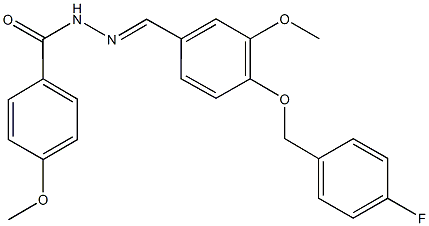 N'-{4-[(4-fluorobenzyl)oxy]-3-methoxybenzylidene}-4-methoxybenzohydrazide 化学構造式