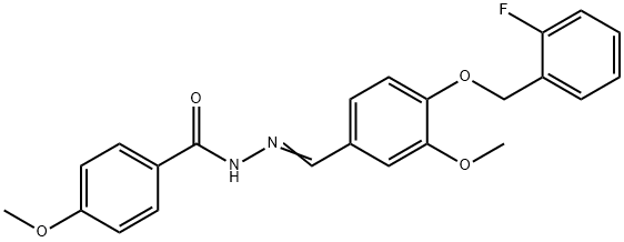 N'-{4-[(2-fluorobenzyl)oxy]-3-methoxybenzylidene}-4-methoxybenzohydrazide Structure