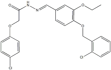 N'-{4-[(2-chlorobenzyl)oxy]-3-ethoxybenzylidene}-2-(4-chlorophenoxy)acetohydrazide Struktur