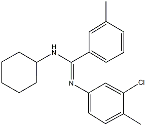 N'-(3-chloro-4-methylphenyl)-N-cyclohexyl-3-methylbenzenecarboximidamide 结构式