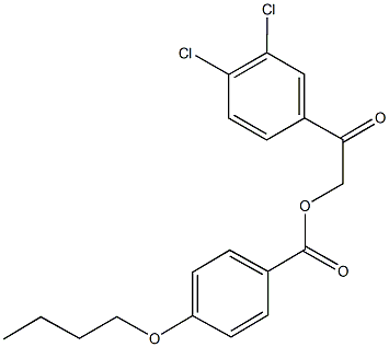 2-(3,4-dichlorophenyl)-2-oxoethyl 4-butoxybenzoate Structure