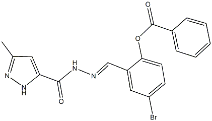 4-bromo-2-{2-[(3-methyl-1H-pyrazol-5-yl)carbonyl]carbohydrazonoyl}phenyl benzoate,479061-52-4,结构式