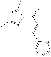 1-[3-(2-furyl)acryloyl]-3,5-dimethyl-1H-pyrazole 化学構造式