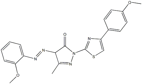 4-[(2-methoxyphenyl)diazenyl]-2-[4-(4-methoxyphenyl)-1,3-thiazol-2-yl]-5-methyl-2,4-dihydro-3H-pyrazol-3-one Structure