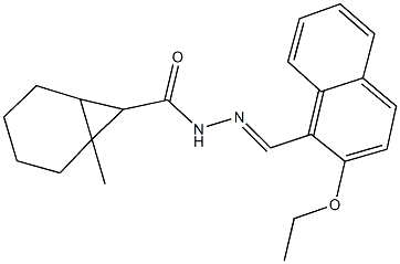 N'-[(2-ethoxy-1-naphthyl)methylene]-1-methylbicyclo[4.1.0]heptane-7-carbohydrazide Struktur