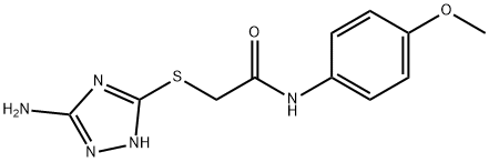 2-[(5-amino-1H-1,2,4-triazol-3-yl)sulfanyl]-N-(4-methoxyphenyl)acetamide 化学構造式