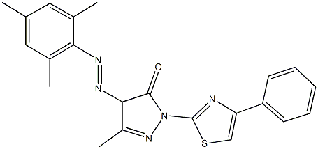 4-(mesityldiazenyl)-5-methyl-2-(4-phenyl-1,3-thiazol-2-yl)-2,4-dihydro-3H-pyrazol-3-one,481702-04-9,结构式