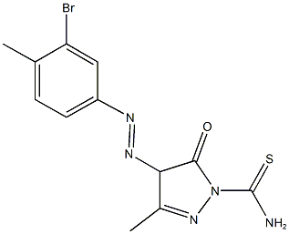 4-[(3-bromo-4-methylphenyl)diazenyl]-3-methyl-5-oxo-4,5-dihydro-1H-pyrazole-1-carbothioamide Structure