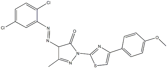 4-[(2,5-dichlorophenyl)diazenyl]-2-[4-(4-methoxyphenyl)-1,3-thiazol-2-yl]-5-methyl-2,4-dihydro-3H-pyrazol-3-one 结构式