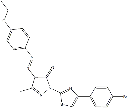 2-[4-(4-bromophenyl)-1,3-thiazol-2-yl]-4-[(4-ethoxyphenyl)diazenyl]-5-methyl-2,4-dihydro-3H-pyrazol-3-one Structure