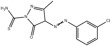 4-[(3-chlorophenyl)diazenyl]-3-methyl-5-oxo-4,5-dihydro-1H-pyrazole-1-carbothioamide 结构式