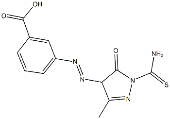 3-{[1-(aminocarbothioyl)-3-methyl-5-oxo-4,5-dihydro-1H-pyrazol-4-yl]diazenyl}benzoic acid 结构式