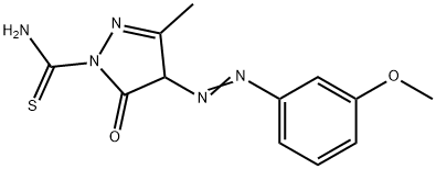 4-[(3-methoxyphenyl)diazenyl]-3-methyl-5-oxo-4,5-dihydro-1H-pyrazole-1-carbothioamide Structure