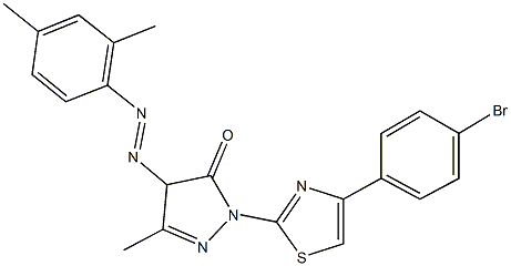 2-[4-(4-bromophenyl)-1,3-thiazol-2-yl]-4-[(2,4-dimethylphenyl)diazenyl]-5-methyl-2,4-dihydro-3H-pyrazol-3-one,481703-23-5,结构式