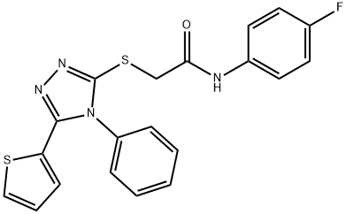 N-(4-fluorophenyl)-2-{[4-phenyl-5-(2-thienyl)-4H-1,2,4-triazol-3-yl]sulfanyl}acetamide Struktur