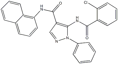 5-[(2-chlorobenzoyl)amino]-N-(1-naphthyl)-1-phenyl-1H-pyrazole-4-carboxamide,482279-08-3,结构式