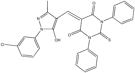 5-{[1-(3-chlorophenyl)-5-hydroxy-3-methyl-1H-pyrazol-4-yl]methylene}-1,3-diphenyl-2-thioxodihydro-4,6(1H,5H)-pyrimidinedione|