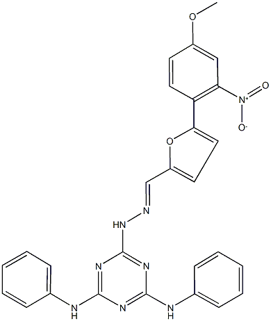 5-{2-nitro-4-methoxyphenyl}-2-furaldehyde (4,6-dianilino-1,3,5-triazin-2-yl)hydrazone Structure