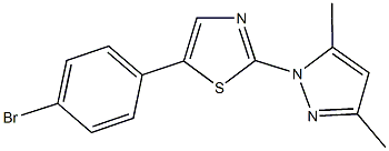 5-(4-bromophenyl)-2-(3,5-dimethyl-1H-pyrazol-1-yl)-1,3-thiazole 化学構造式