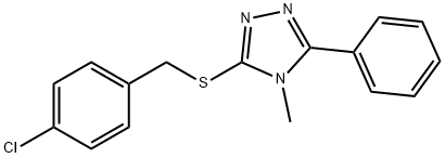 4-chlorobenzyl 4-methyl-5-phenyl-4H-1,2,4-triazol-3-yl sulfide 化学構造式