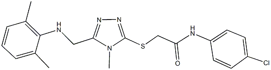 N-(4-chlorophenyl)-2-({5-[(2,6-dimethylanilino)methyl]-4-methyl-4H-1,2,4-triazol-3-yl}sulfanyl)acetamide Structure