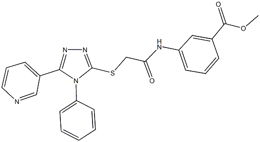 methyl 3-({[(4-phenyl-5-pyridin-3-yl-4H-1,2,4-triazol-3-yl)sulfanyl]acetyl}amino)benzoate 结构式