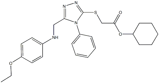 cyclohexyl ({5-[(4-ethoxyanilino)methyl]-4-phenyl-4H-1,2,4-triazol-3-yl}sulfanyl)acetate Structure