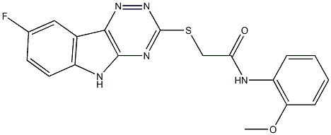 2-[(8-fluoro-5H-[1,2,4]triazino[5,6-b]indol-3-yl)sulfanyl]-N-(2-methoxyphenyl)acetamide|