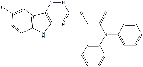 2-[(8-fluoro-5H-[1,2,4]triazino[5,6-b]indol-3-yl)sulfanyl]-N,N-diphenylacetamide Structure