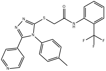 2-{[4-(4-methylphenyl)-5-(4-pyridinyl)-4H-1,2,4-triazol-3-yl]sulfanyl}-N-[2-(trifluoromethyl)phenyl]acetamide Structure