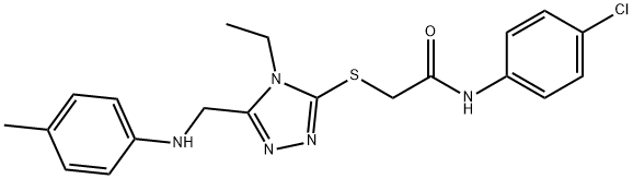 N-(4-chlorophenyl)-2-[(4-ethyl-5-{[(4-methylphenyl)amino]methyl}-4H-1,2,4-triazol-3-yl)sulfanyl]acetamide|