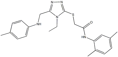 N-(2,5-dimethylphenyl)-2-{[4-ethyl-5-(4-toluidinomethyl)-4H-1,2,4-triazol-3-yl]sulfanyl}acetamide Structure