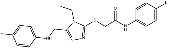 N-(4-bromophenyl)-2-[(4-ethyl-5-{[(4-methylphenyl)amino]methyl}-4H-1,2,4-triazol-3-yl)sulfanyl]acetamide Struktur